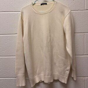 Brandy Melville Cream Knit Sweater – One Size – Classic Cozy Crewneck🤍